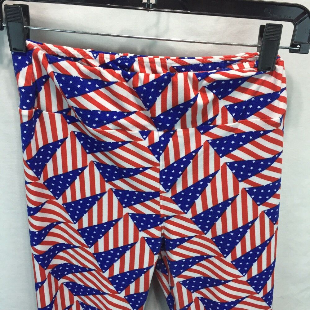 Lularoe Women's Leggings One Size OS - American Flag Print - 4th of July W2